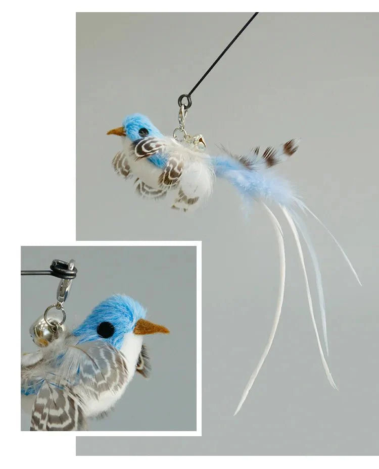 Hands-Free Feather Cat Wand w/Bell | Suction Cup Interactive Toy for Hunting and Exercise