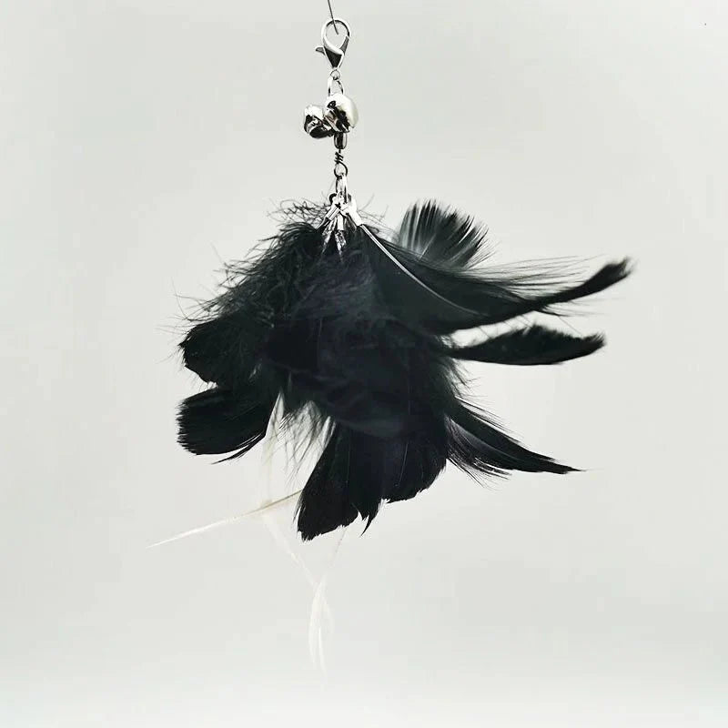 Hands-Free Feather Cat Wand w/Bell | Suction Cup Interactive Toy for Hunting and Exercise