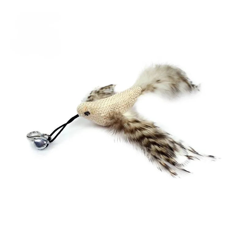 Hands-Free Feather Cat Wand w/Bell | Suction Cup Interactive Toy for Hunting and Exercise