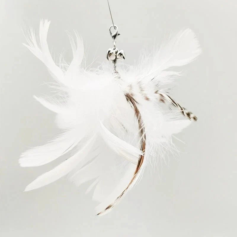 Hands-Free Feather Cat Wand w/Bell | Suction Cup Interactive Toy for Hunting and Exercise