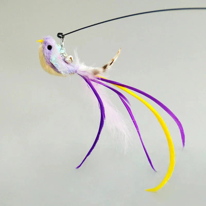 Hands-Free Feather Cat Wand w/Bell | Suction Cup Interactive Toy for Hunting and Exercise