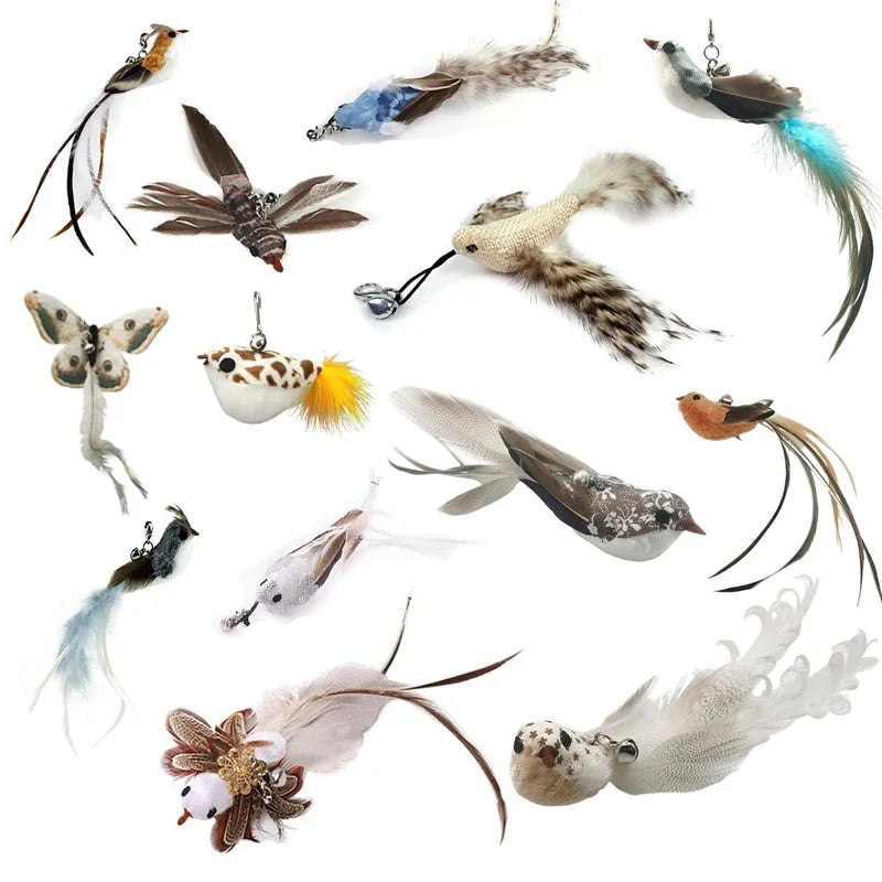 Hands-Free Feather Cat Wand w/Bell | Suction Cup Interactive Toy for Hunting and Exercise