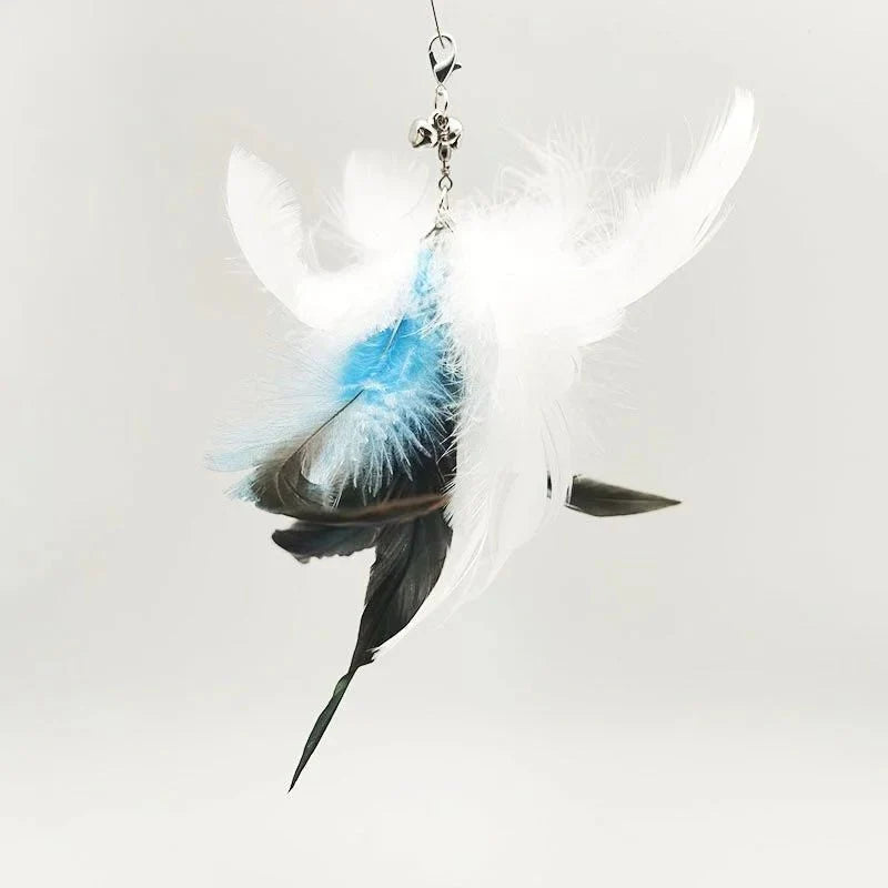 Hands-Free Feather Cat Wand w/Bell | Suction Cup Interactive Toy for Hunting and Exercise