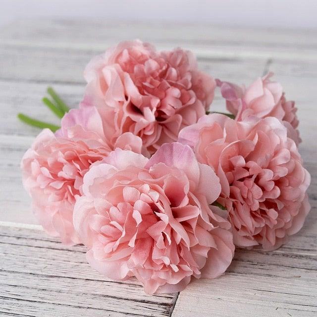 Peony Artificial Silk Flowers Bunches For Bridal Bouquet  Living Room Home Garden Deco