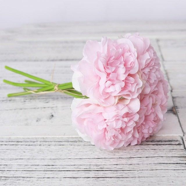 Peony Artificial Silk Flowers Bunches For Bridal Bouquet  Living Room Home Garden Deco