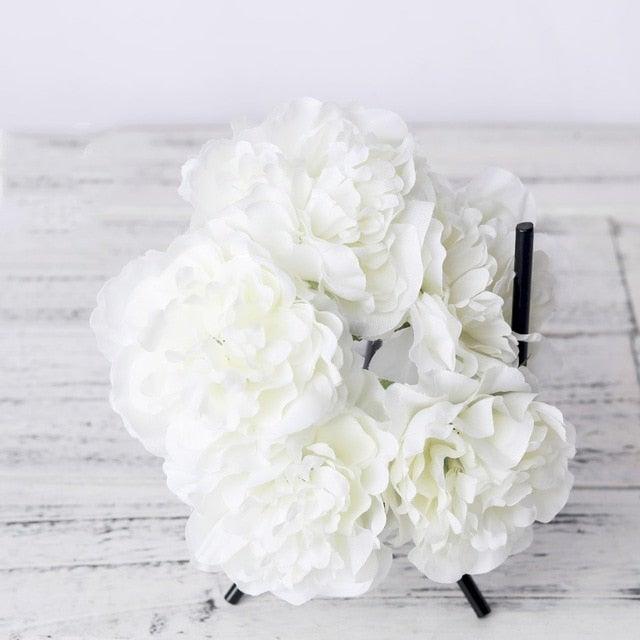 Peony Artificial Silk Flowers Bunches For Bridal Bouquet  Living Room Home Garden Deco
