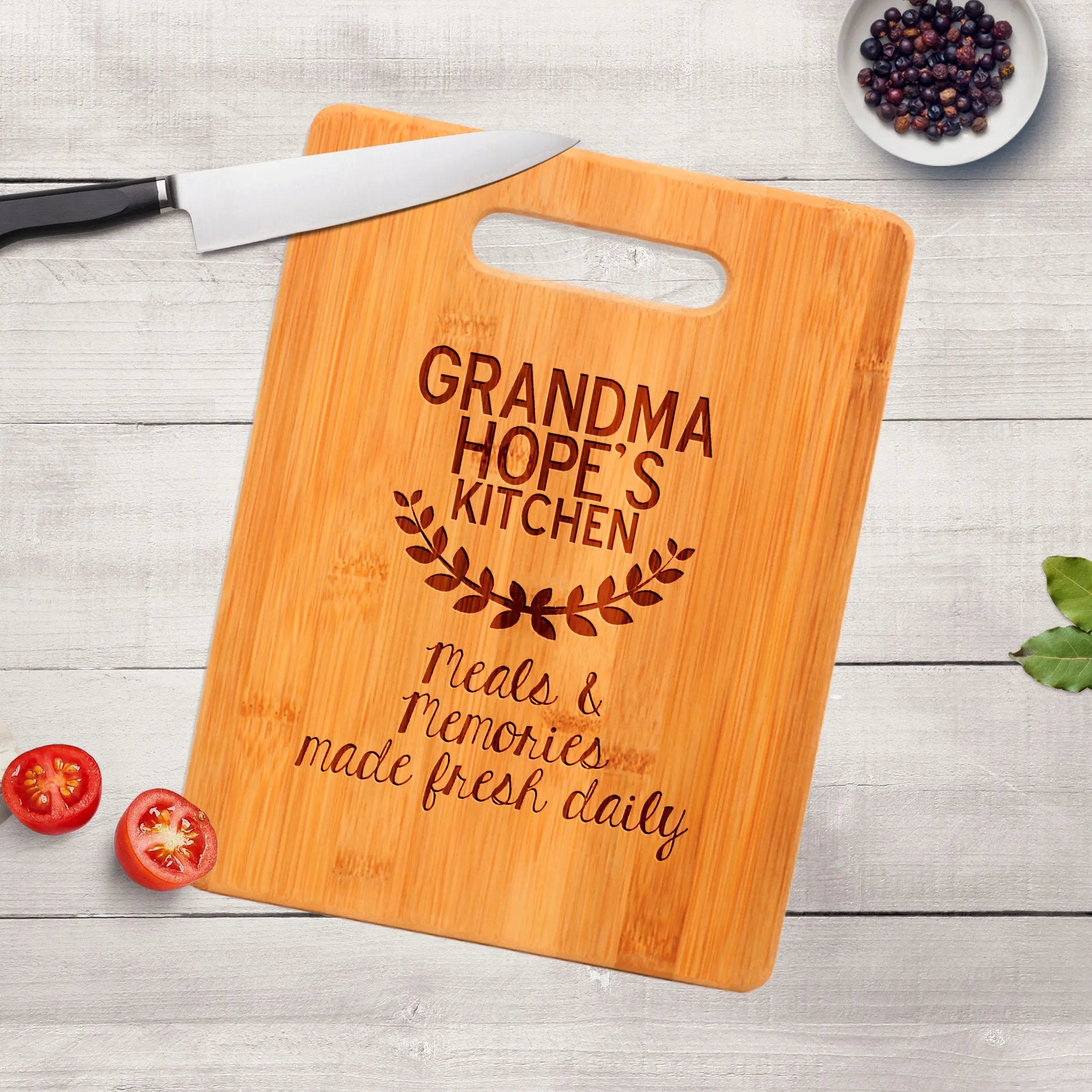 Grandma's Kitchen Cutting Board - Personalized Gift for Her, Mom, Nana, Grandmother