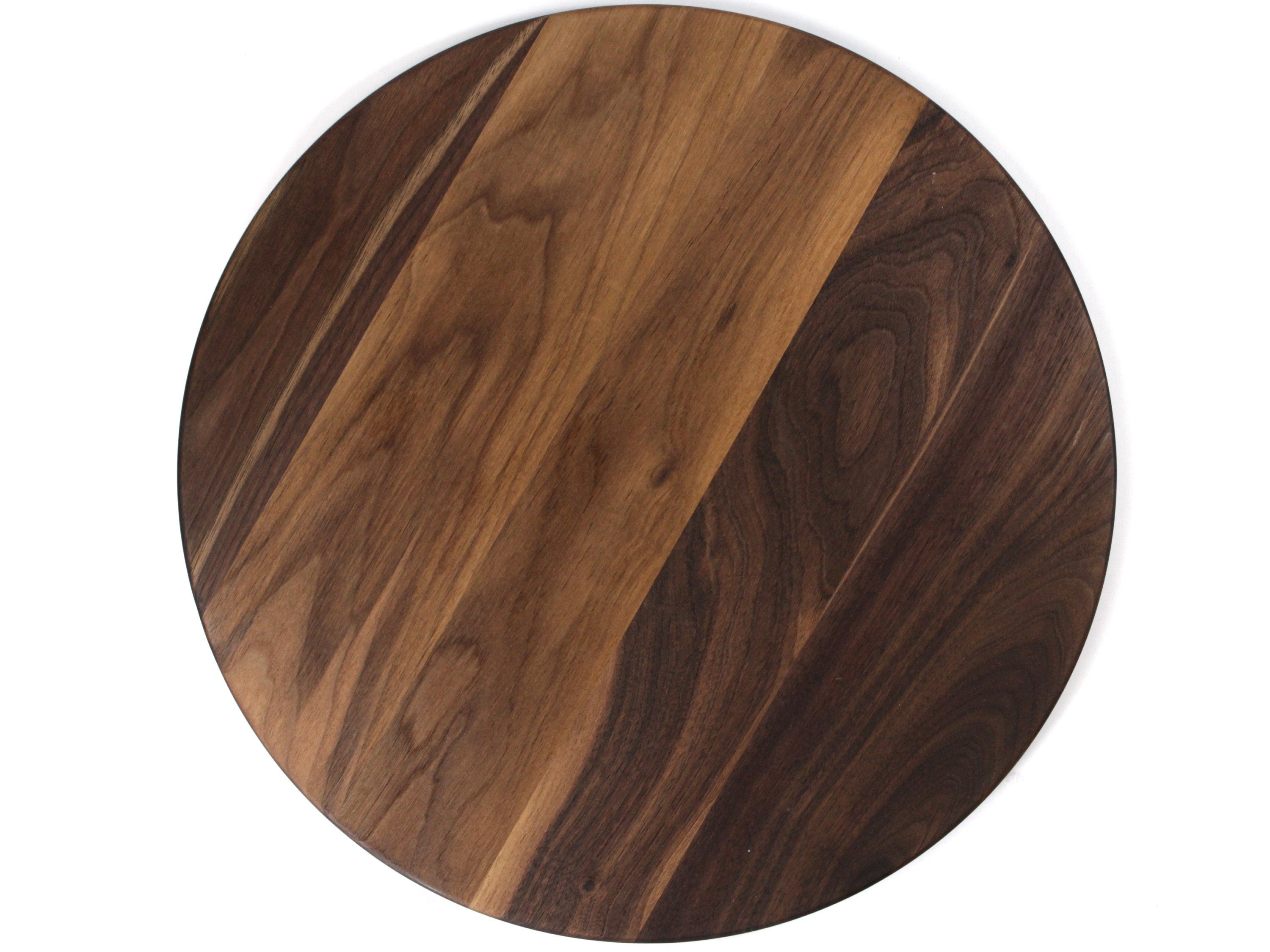 18" Walnut Personalized Round Board with Juice Groove