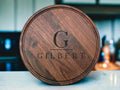 18" Walnut Personalized Round Board with Juice Groove