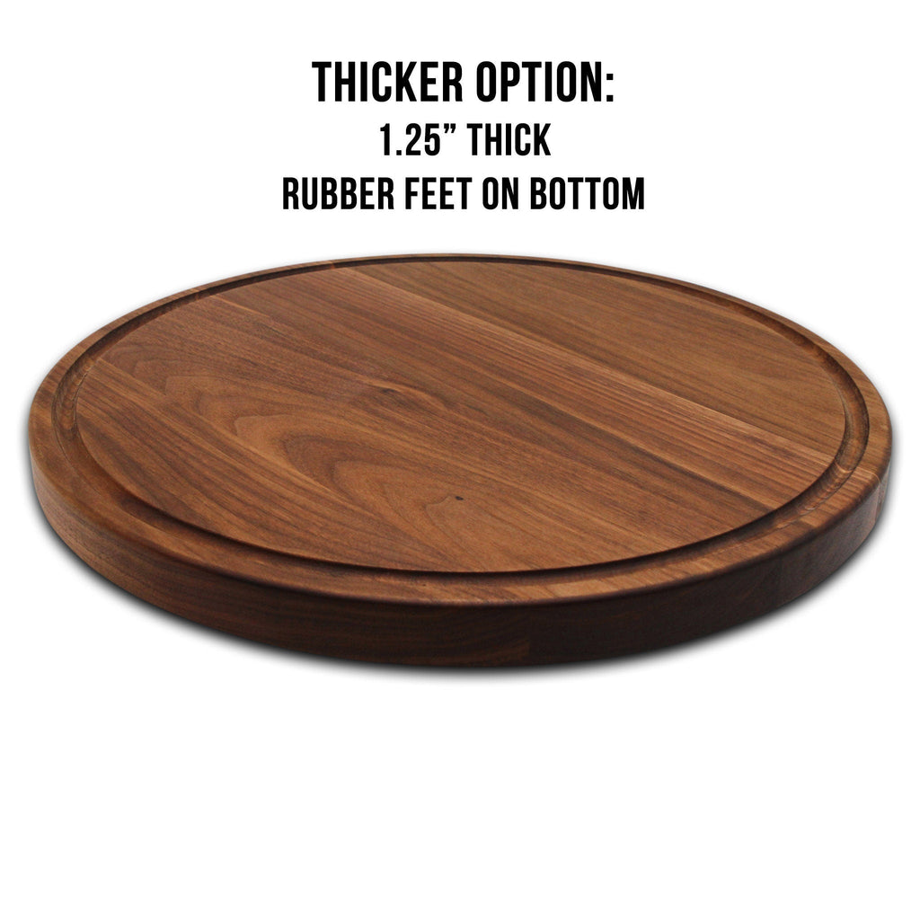 18" Walnut Personalized Round Board with Juice Groove