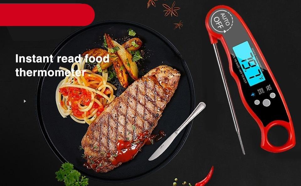 Waterproof Kitchen Food Cooking Thermometer with Backlight LCD