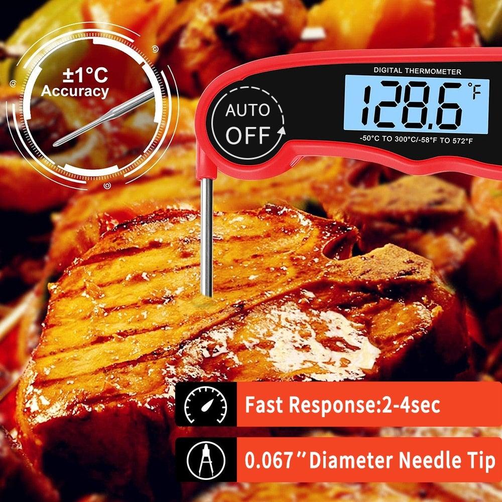 Waterproof Kitchen Food Cooking Thermometer with Backlight LCD