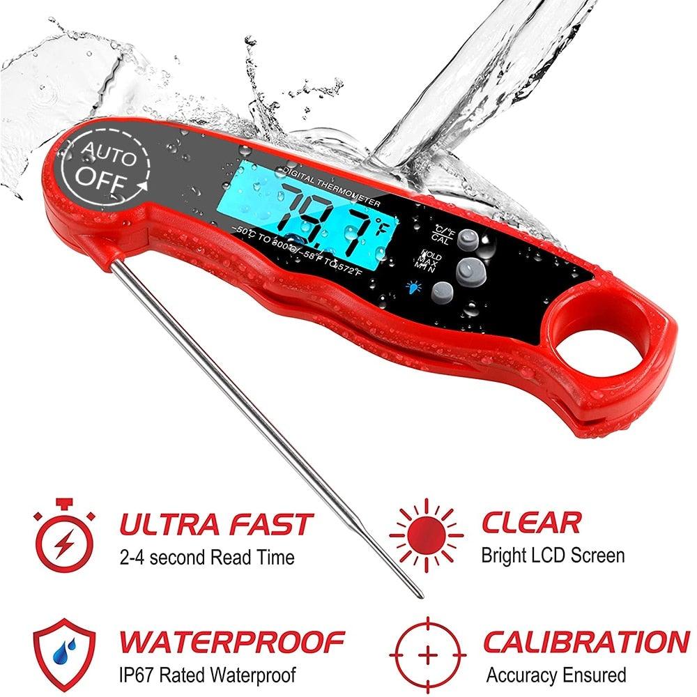 Waterproof Kitchen Food Cooking Thermometer with Backlight LCD