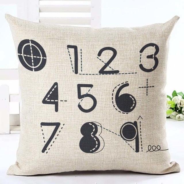 Letter Love Home Cushion Covers Cotton Linen Black White Decorative Pillow Case 45x45CM