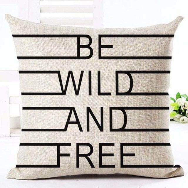 Letter Love Home Cushion Covers Cotton Linen Black White Decorative Pillow Case 45x45CM