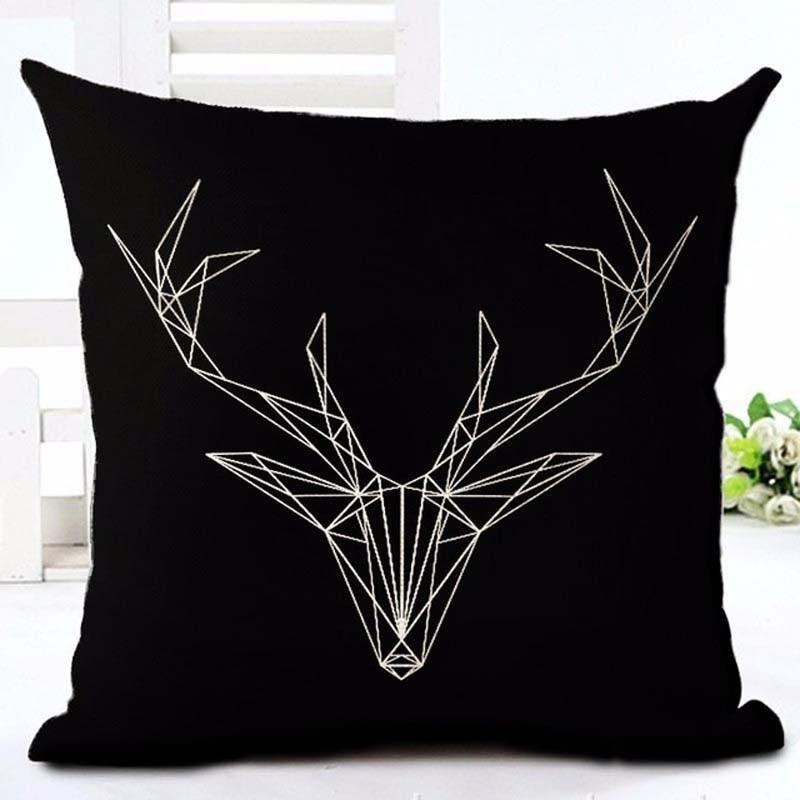 Letter Love Home Cushion Covers Cotton Linen Black White Decorative Pillow Case 45x45CM