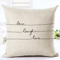 Letter Love Home Cushion Covers Cotton Linen Black White Decorative Pillow Case 45x45CM