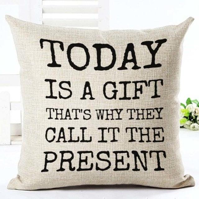 Letter Love Home Cushion Covers Cotton Linen Black White Decorative Pillow Case 45x45CM