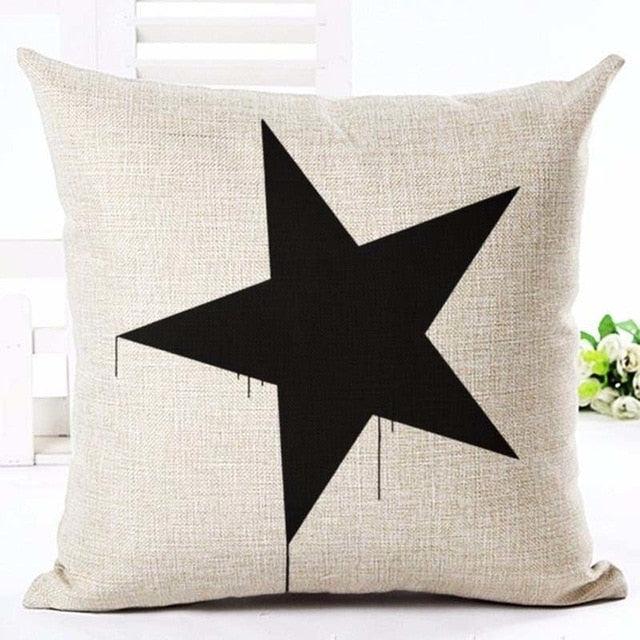 Letter Love Home Cushion Covers Cotton Linen Black White Decorative Pillow Case 45x45CM