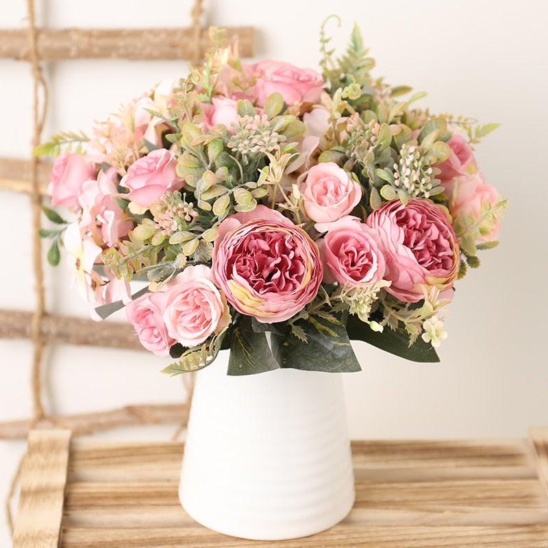Luxury Artificial Silk Roses For Office Parties Bridal and Wedding Decoration