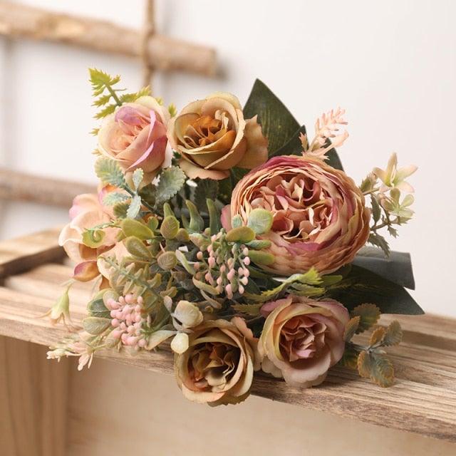 Luxury Artificial Silk Roses For Office Parties Bridal and Wedding Decoration
