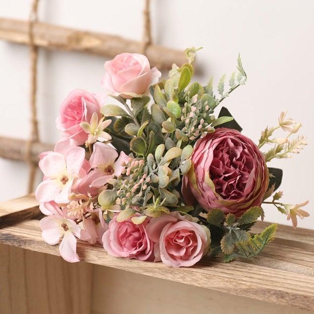 Luxury Artificial Silk Roses For Office Parties Bridal and Wedding Decoration