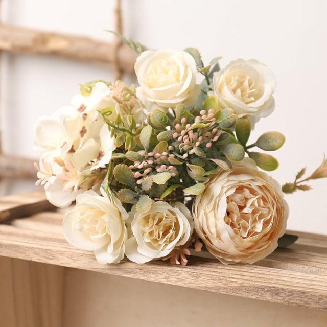 Luxury Artificial Silk Roses For Office Parties Bridal and Wedding Decoration