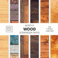 Worthy Wood Scrapbook Paper: 8x8 Designer Wood Grain Patterns