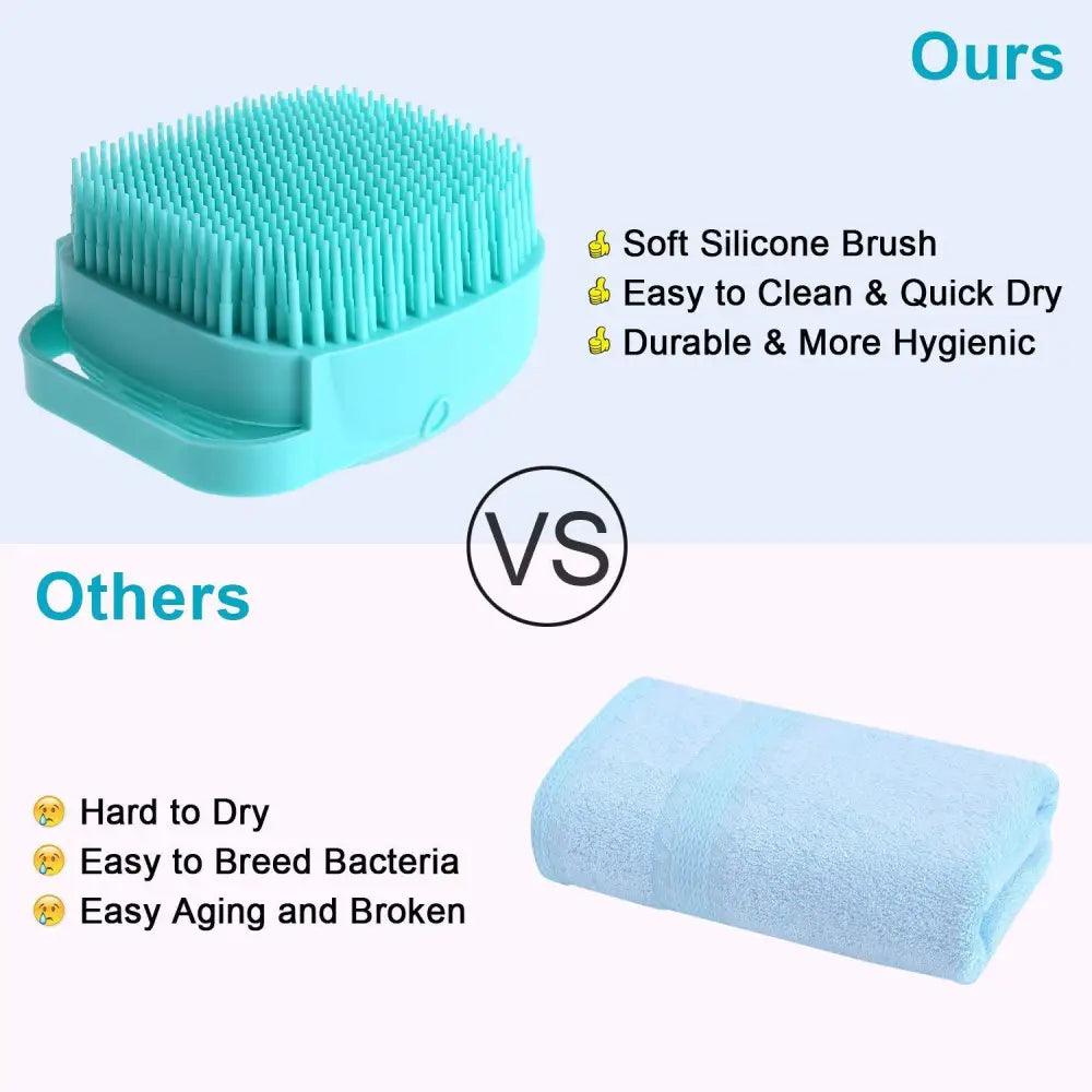 Pet Silicone Shampoo Bath Brush Massage Rubber Comb Colorful Massager For Dogs