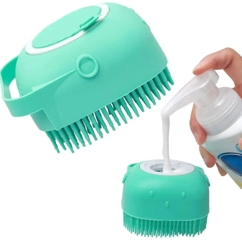 Pet Silicone Shampoo Bath Brush Massage Rubber Comb Colorful Massager For Dogs