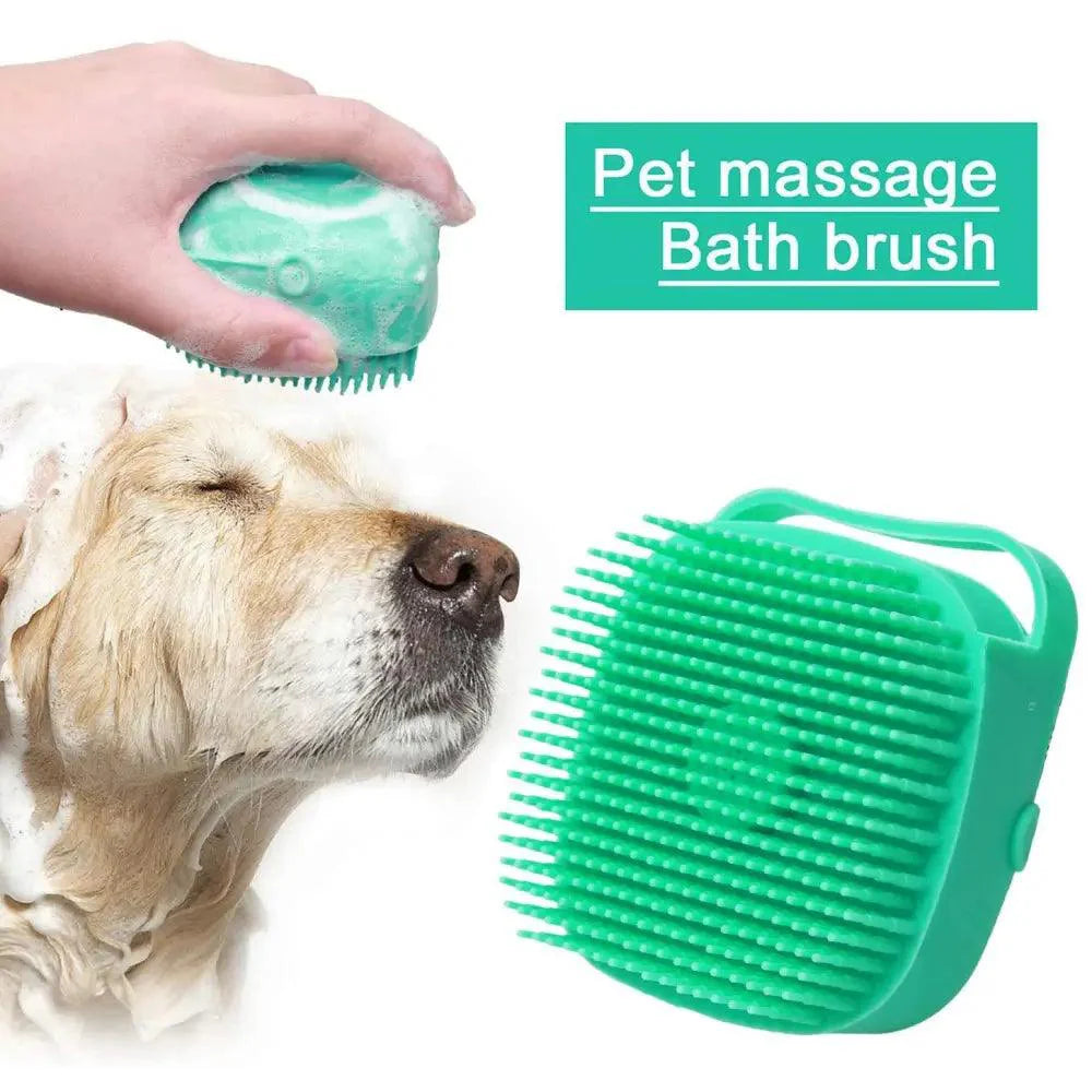 Pet Silicone Shampoo Bath Brush Massage Rubber Comb Colorful Massager For Dogs