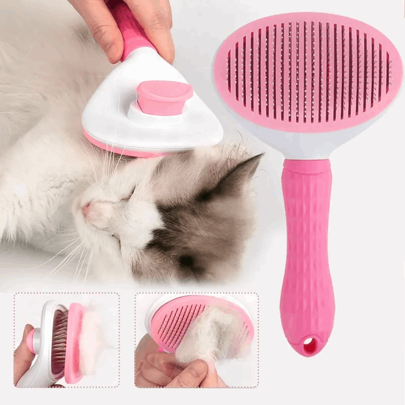Self-Cleaning Pet Slicker Brush for Dogs, Cats & Rabbits