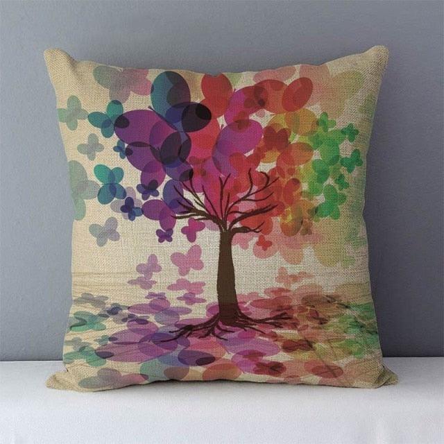 Plants Life Trees Printed Cozy Cushion For Couch Seat 45x45CM