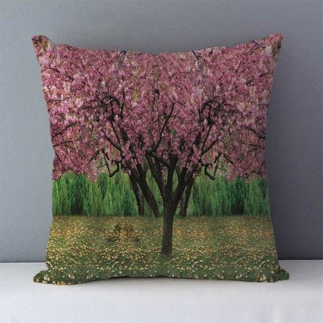 Plants Life Trees Printed Cozy Cushion For Couch Seat 45x45CM