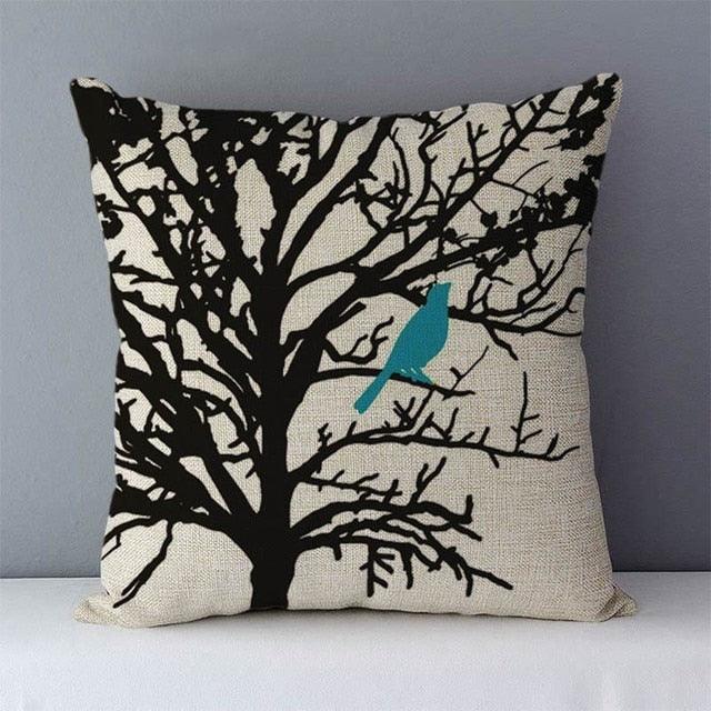Plants Life Trees Printed Cozy Cushion For Couch Seat 45x45CM
