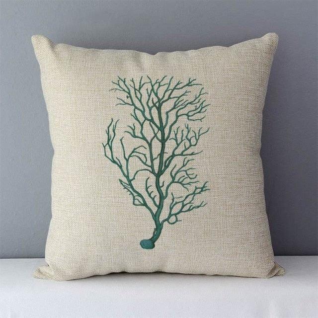 Plants Life Trees Printed Cozy Cushion For Couch Seat 45x45CM