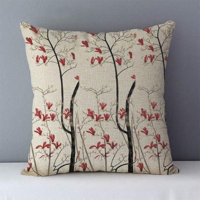 Plants Life Trees Printed Cozy Cushion For Couch Seat 45x45CM