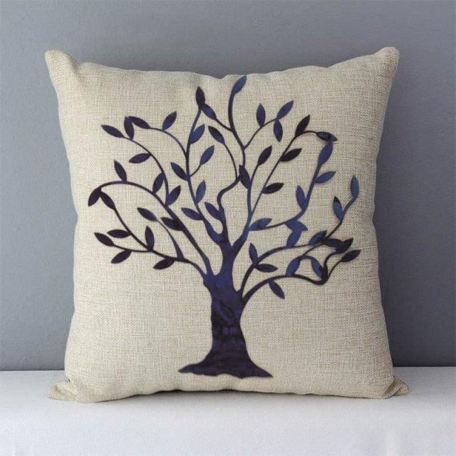 Plants Life Trees Printed Cozy Cushion For Couch Seat 45x45CM
