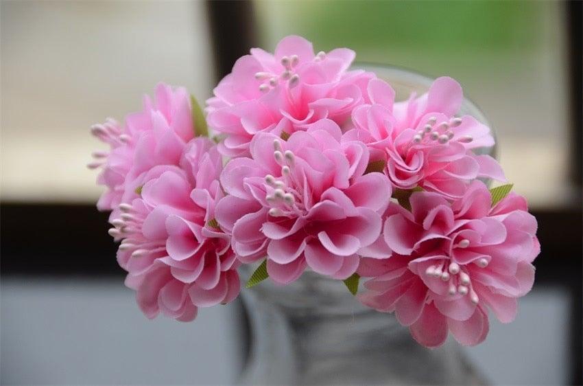 6pcs Silk Stamen Artificial Flower Bouquet Wedding Handmade Wreath Scrapbooking Craft