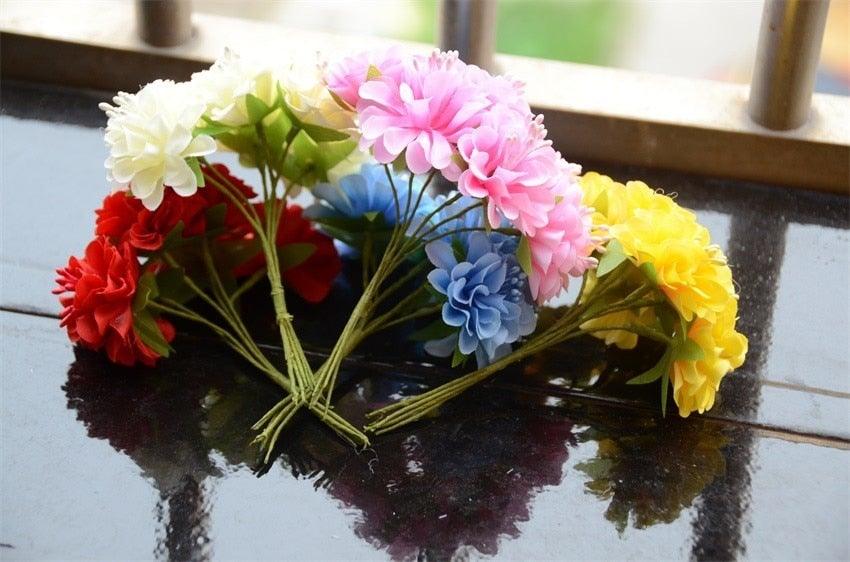 6pcs Silk Stamen Artificial Flower Bouquet Wedding Handmade Wreath Scrapbooking Craft