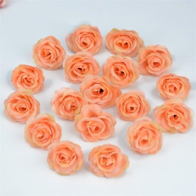 10/50/100pcs 2.5cm Mini Artificial Silk Flower Rose Heads For Crafts Wedding Home Decor