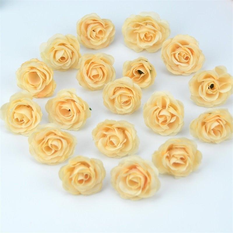 10/50/100pcs 2.5cm Mini Artificial Silk Flower Rose Heads For Crafts Wedding Home Decor