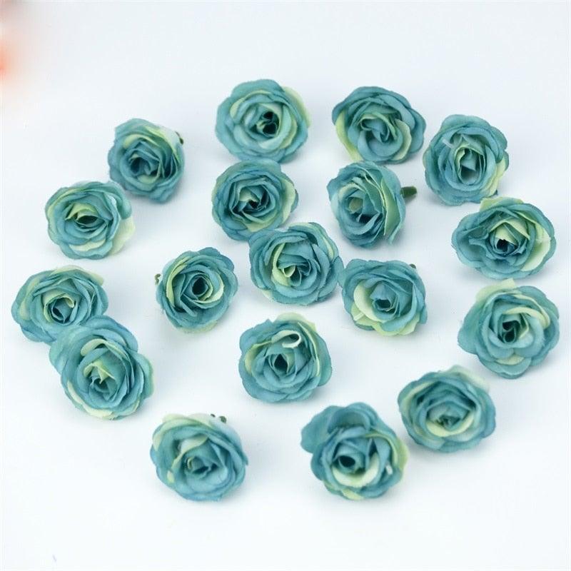 10/50/100pcs 2.5cm Mini Artificial Silk Flower Rose Heads For Crafts Wedding Home Decor