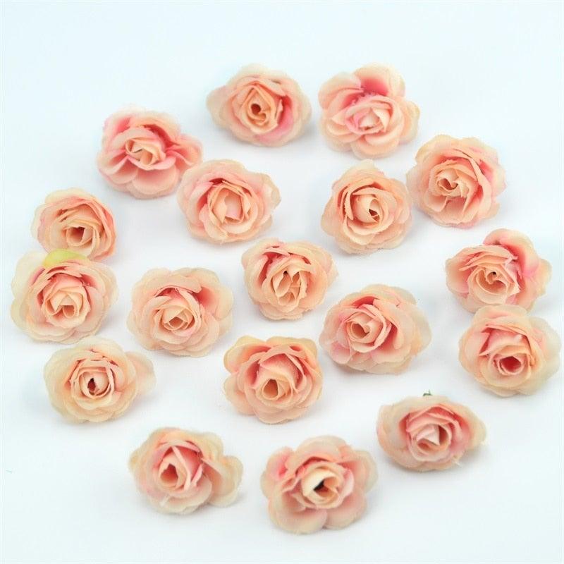 10/50/100pcs 2.5cm Mini Artificial Silk Flower Rose Heads For Crafts Wedding Home Decor