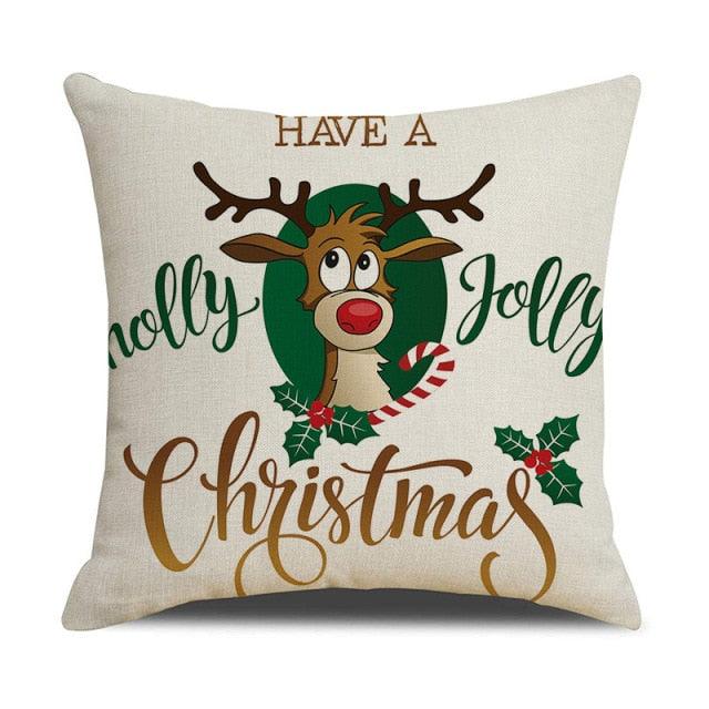 Christmas Green Stripe Pattern Cotton Linen Throw Pillow Christmas Stripe Pillow Cases
