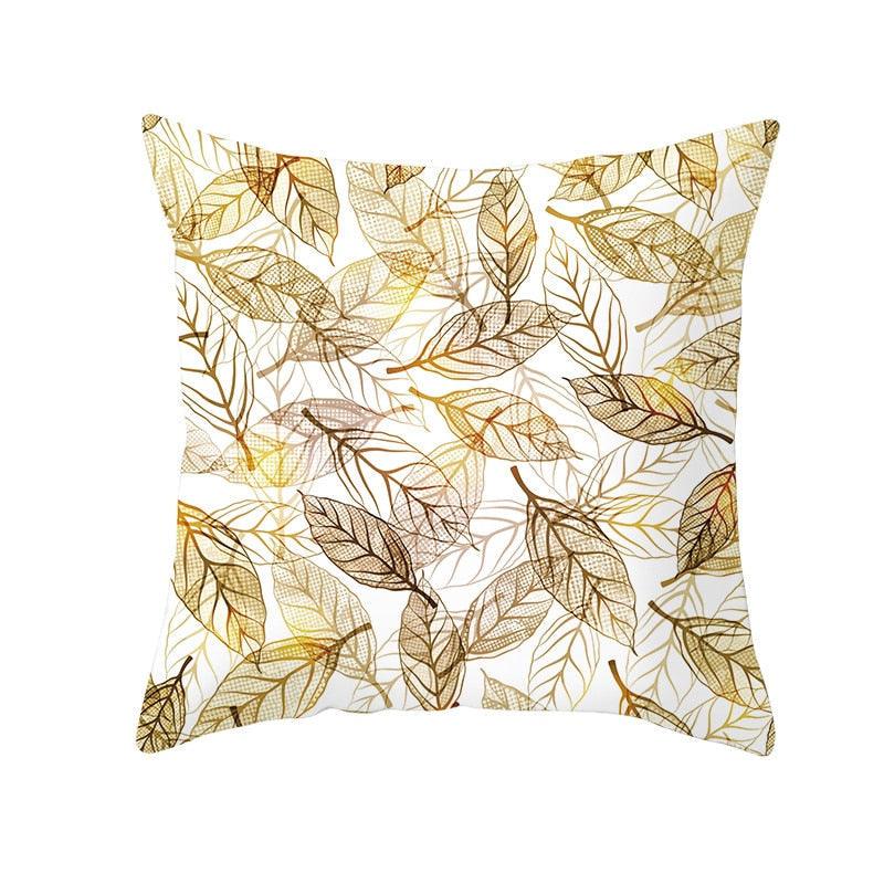 Tropical Leaf Flower Green Yellow Pillowcase Decorative Throw Pillow Case