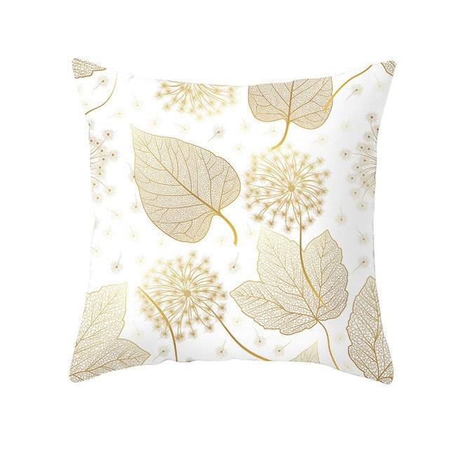 Tropical Leaf Flower Green Yellow Pillowcase Decorative Throw Pillow Case