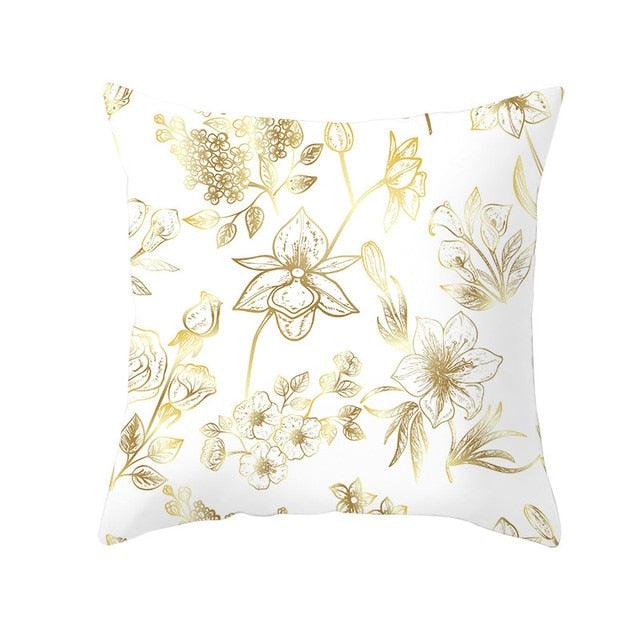 Tropical Leaf Flower Green Yellow Pillowcase Decorative Throw Pillow Case
