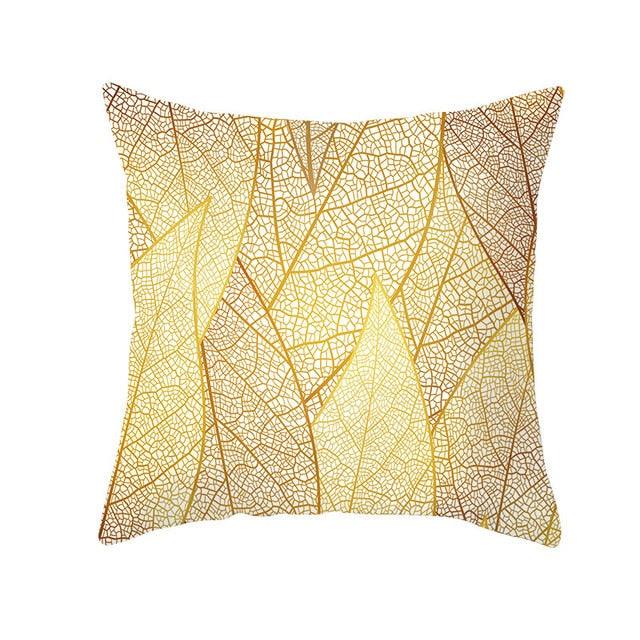 Tropical Leaf Flower Green Yellow Pillowcase Decorative Throw Pillow Case