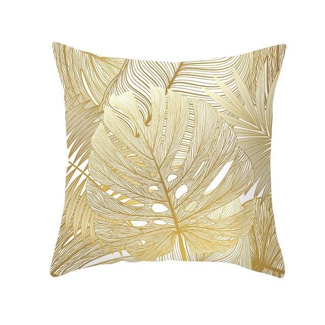 Tropical Leaf Flower Green Yellow Pillowcase Decorative Throw Pillow Case